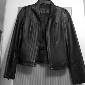 Guess Black Leather Jacket